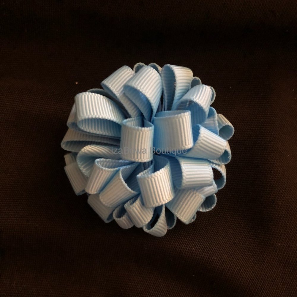 Sky Blue  2 1/2" Loopy Bow   4B2408  Handmade NWT Boutique